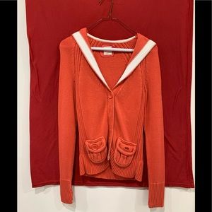 Orange Sweater with Buttons